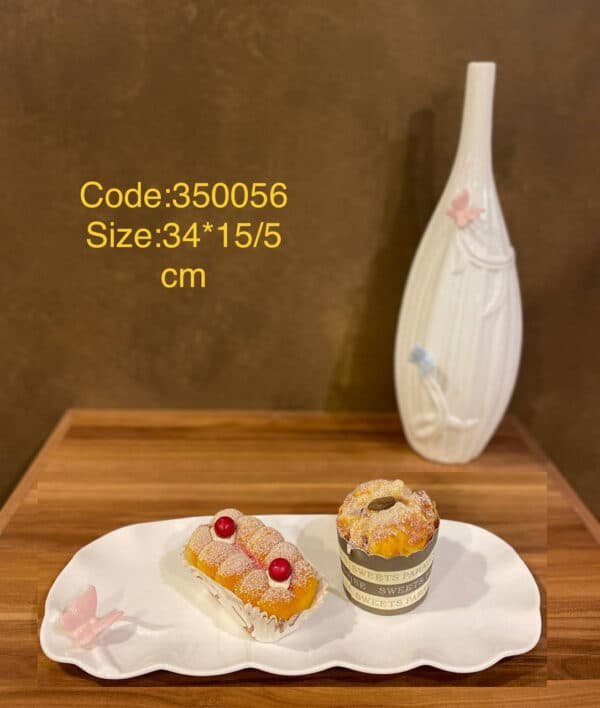 دیس سرو رولت خوری مستطیل پارادایس طرح پروانه سایز بزرگ-paradise