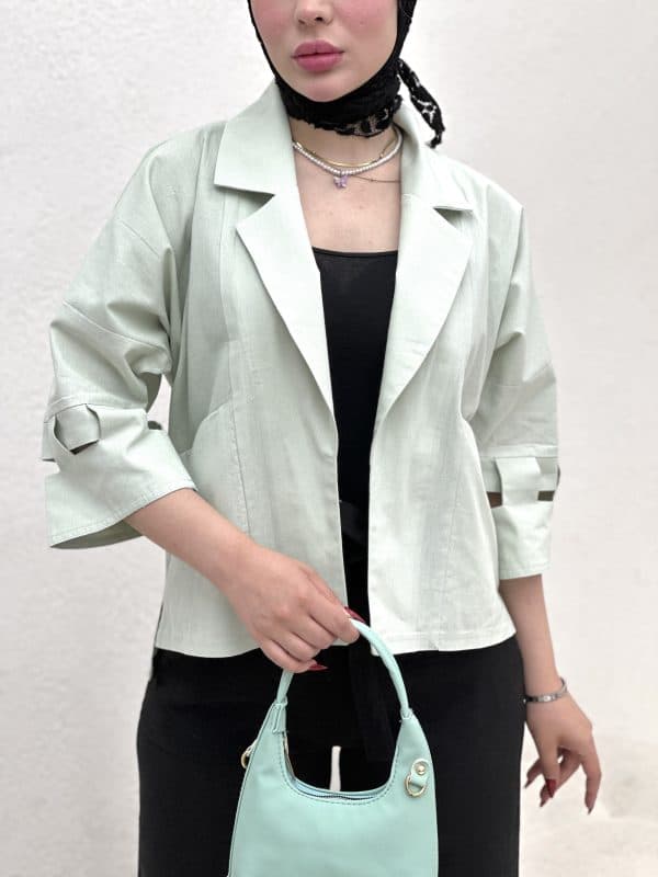 کت یقه انگلیسی آستین بارا