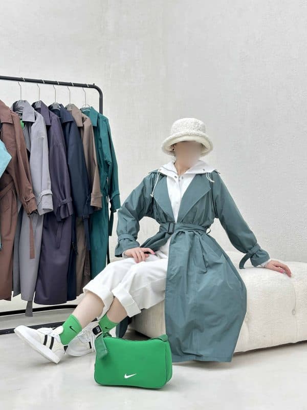 بارانی بلند چین دار