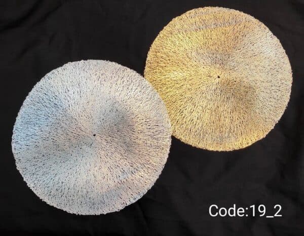 زیربشقابی طرح توری جنس pvc اعلا در 2 رنگ طلایی و نقره ای.ضدلک و قابل شستشو