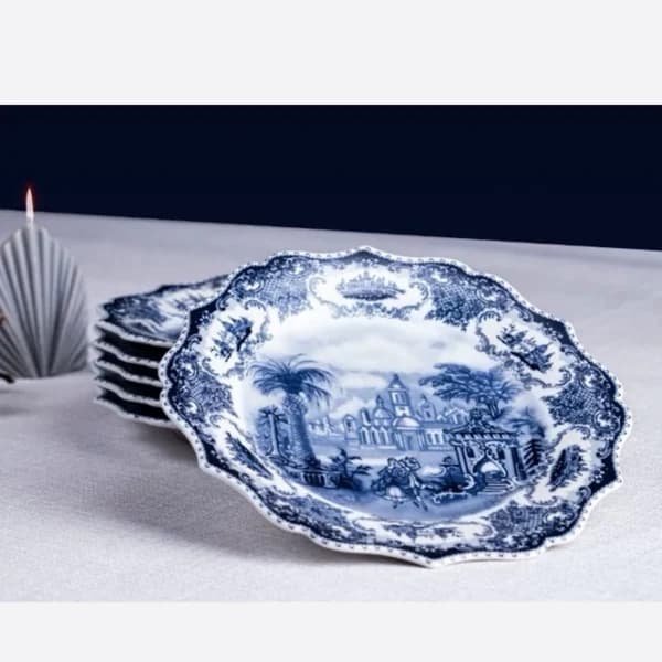 پیش دستی دالبر باواریاBAWARIA طرح آکسفورد آبی شش عددی (شهرستان(تیپاکس)-تهران(پیک))