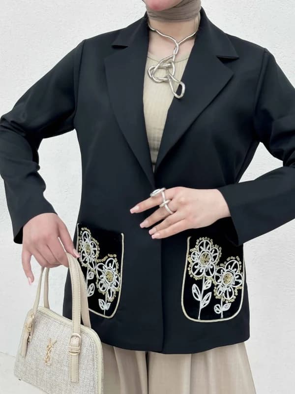 کت جیب گلدوزی