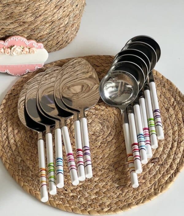 کفگیر و ملاقه C&S- طرح نوار رنگی