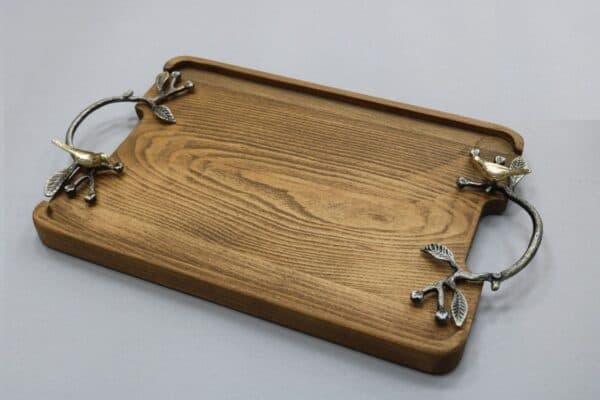 سینی مستطیل دسته پیوتر طرح پرنده برند فلورا Florea سایز بزرگ