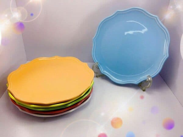 بشقاب پیش دستی لب کنگره رنگی سرامیکی کوبیسم گوزل(ارسال فقط برای تهران)