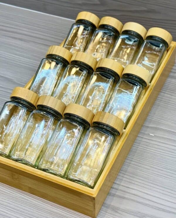 سرویس جا ادویه چوبی 12 تایی استنددار آوین گلس 2حالته (تهران(پیک)-شهرستان(تیپاکس))