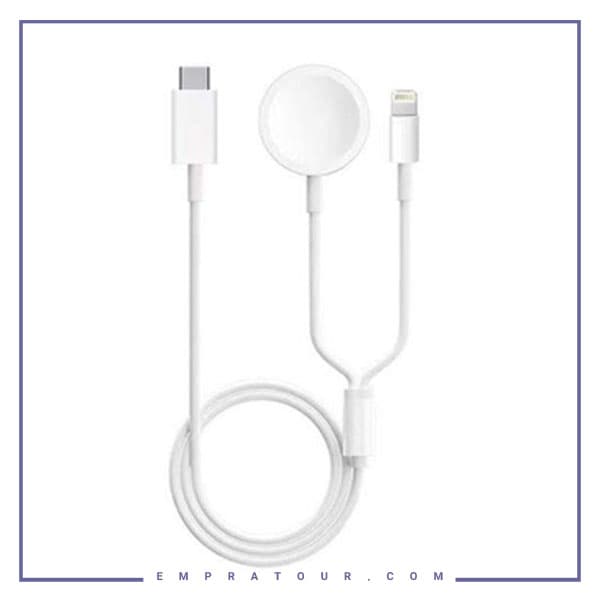 کابل شارژ لایتنینگ و شارژر بی سیم مگنتی اپل واچ سری اس‌ای/8/7/6/5/4/3/2/1 کوتسی 26002