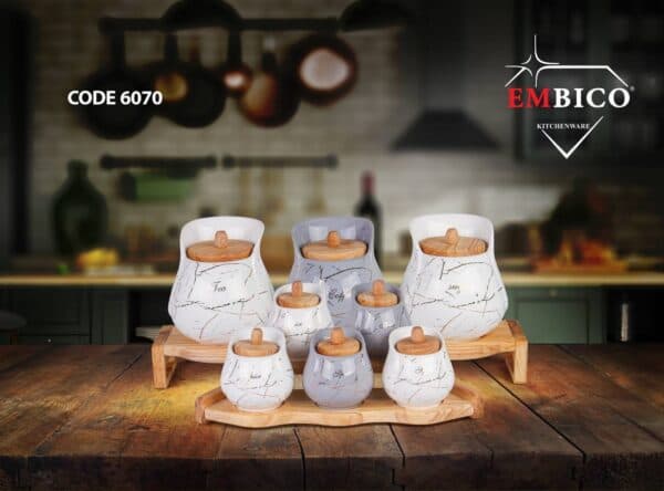 سرویس پاسماوری ۸ پارچه یقه دار ماربل آب طلا سرامیکی امبیکو کد6070(شهرستان(تیپاکس)و پیک(تهران))