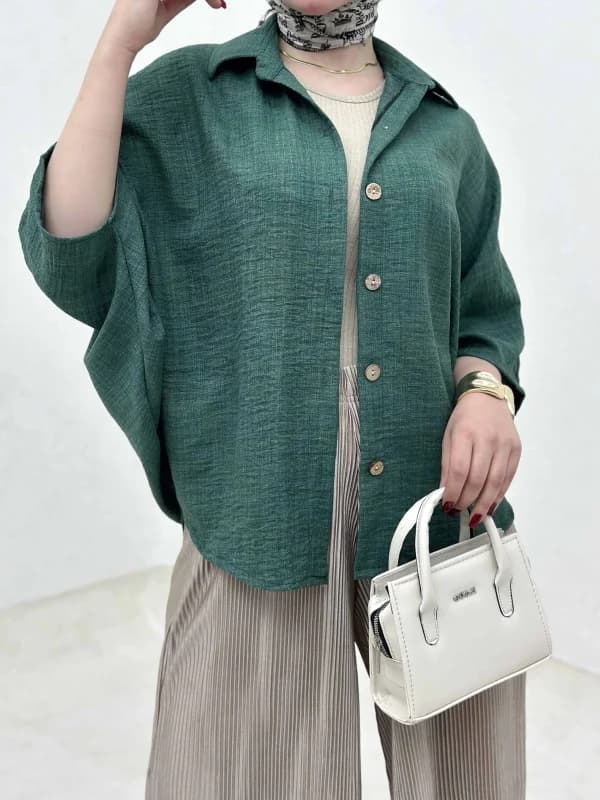 شومیز کلوش جلو دکمه