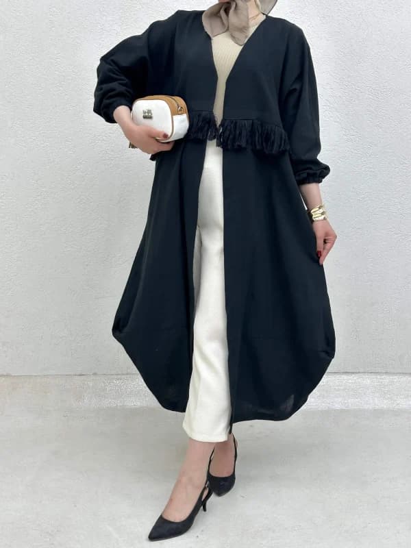 مانتو یقه بلند جلو ریش