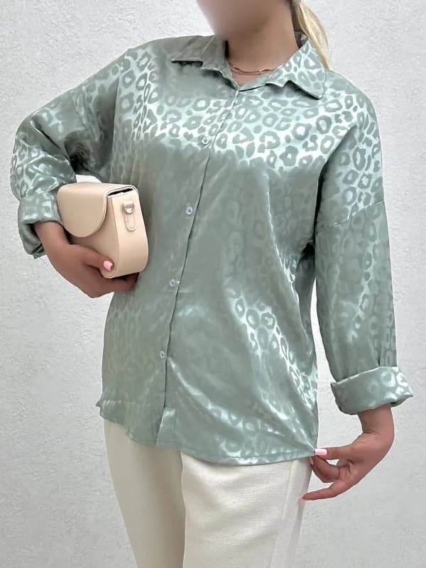 شومیز ساتن پلنگی