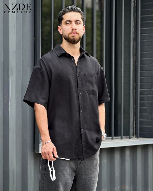 شومیز مردانه طرح برجسته لینن ژاکارد