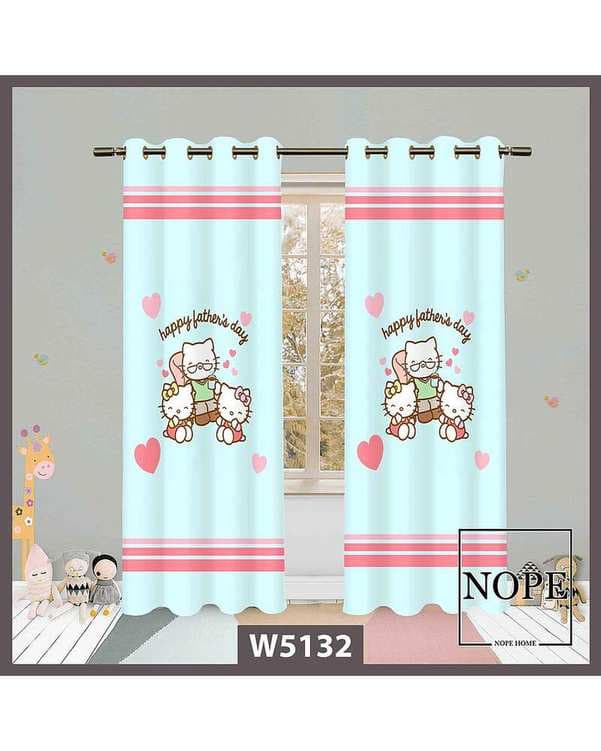پرده کودک مخمل نوپه هوم Nopehome مدل پانچی طرح گربه کد W5132