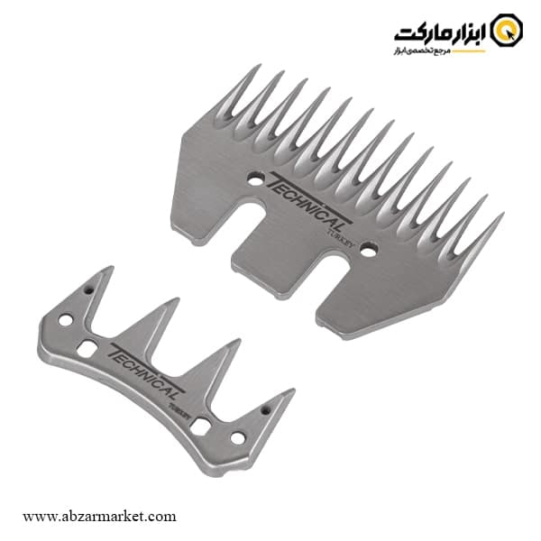 ست تیغه و شانه پشم چین تکنیکال سر صاف 13 دندانه