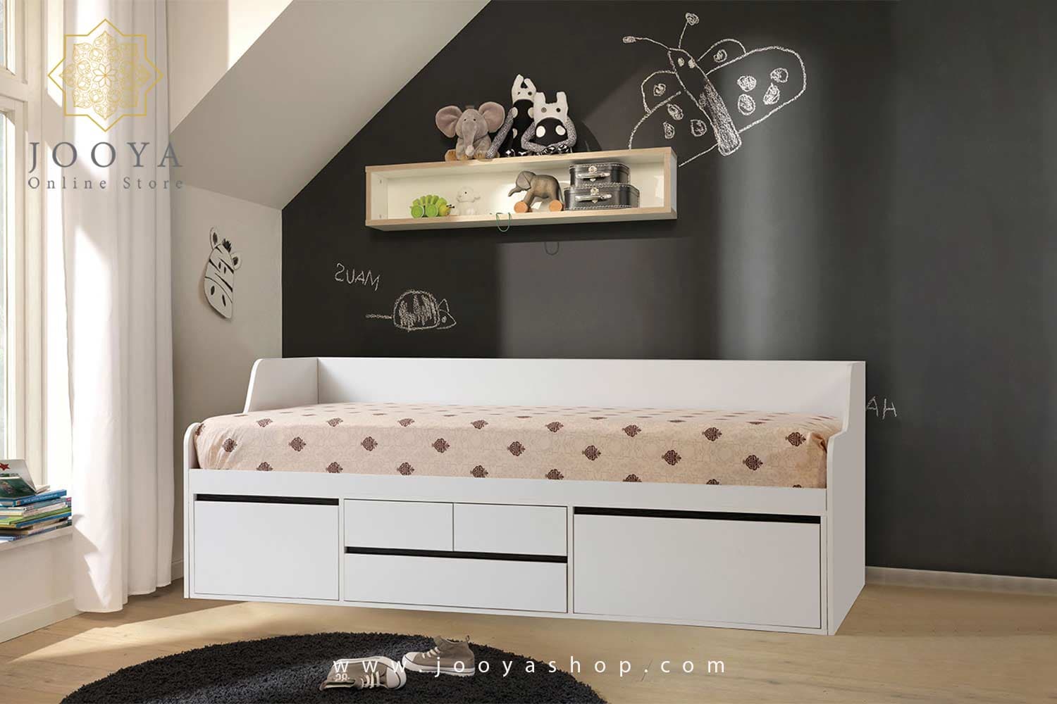 تخت خواب یک نفره ژینا مدل BS 904