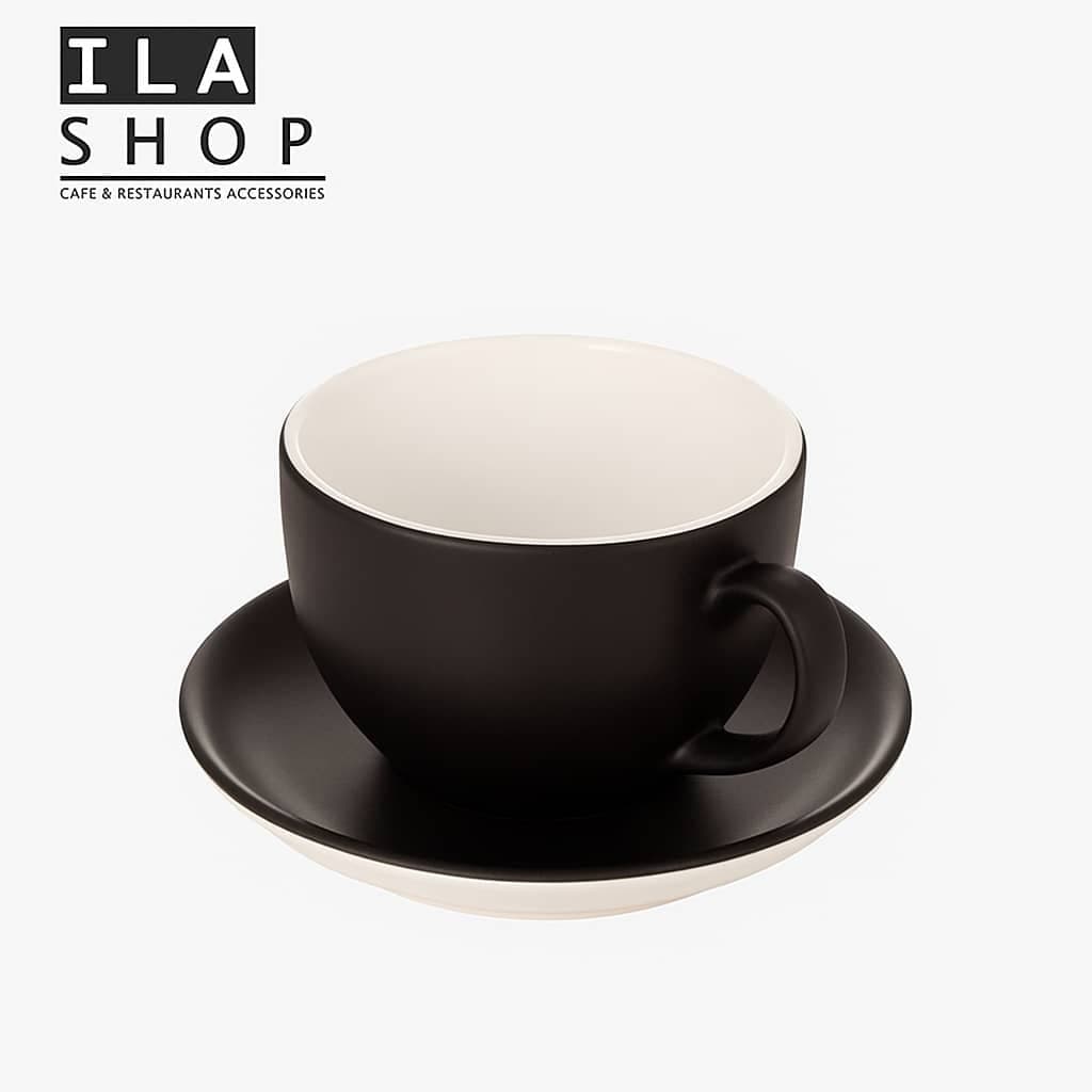 فنجان لاته مشکی مات یک دستی ایلا