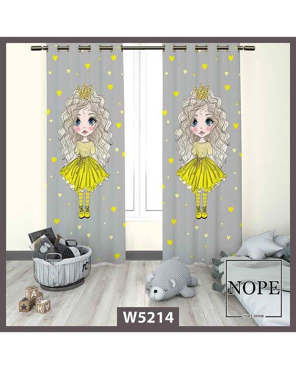 پرده کودک مخمل نوپه هوم Nopehome مدل پانچی طرح دختر کد W5214