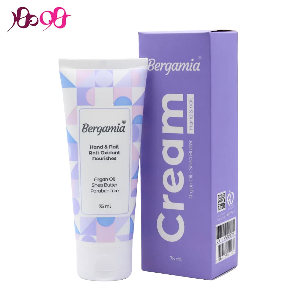 کرم مرطوب کننده دست و ناخن برگامیا حاوی روغن آرگان 75 میل - Bergamia