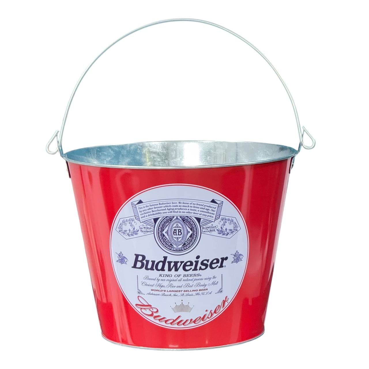 سطل فلزی یخ و نوشیدنی رنگ قرمز