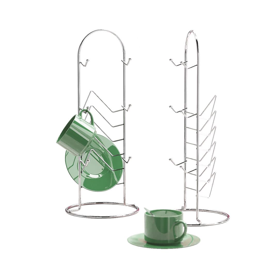 استند نگهدارنده فنجان و نعلبکی استیل آیرون