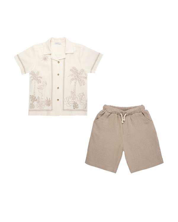 ست تی شرت و شلوارک پسرانه فیورلا Fiorella مدل ساحلی 3 کد45047