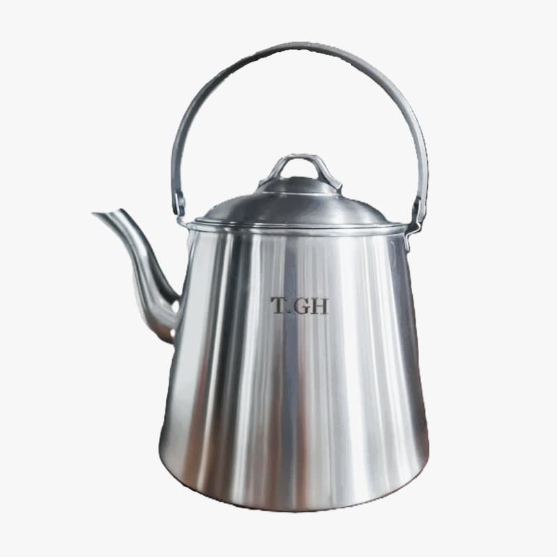 کتری استیل 3.5 لیتر کف چدن قیطاسی دسته استیل کد 408000