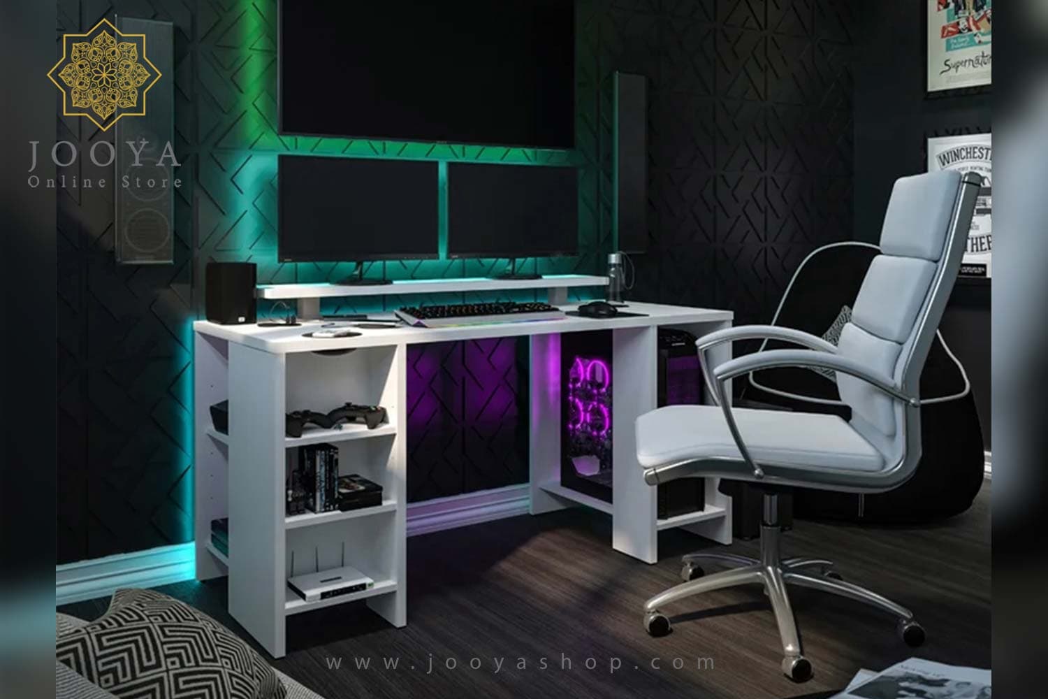 میز کامپیوتر گیمینگ ساده حرفه ای لنیا مدل MC59