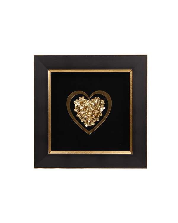 تابلو ورق طلا طرح قلب دایره سایز 31×31 سانتی متر