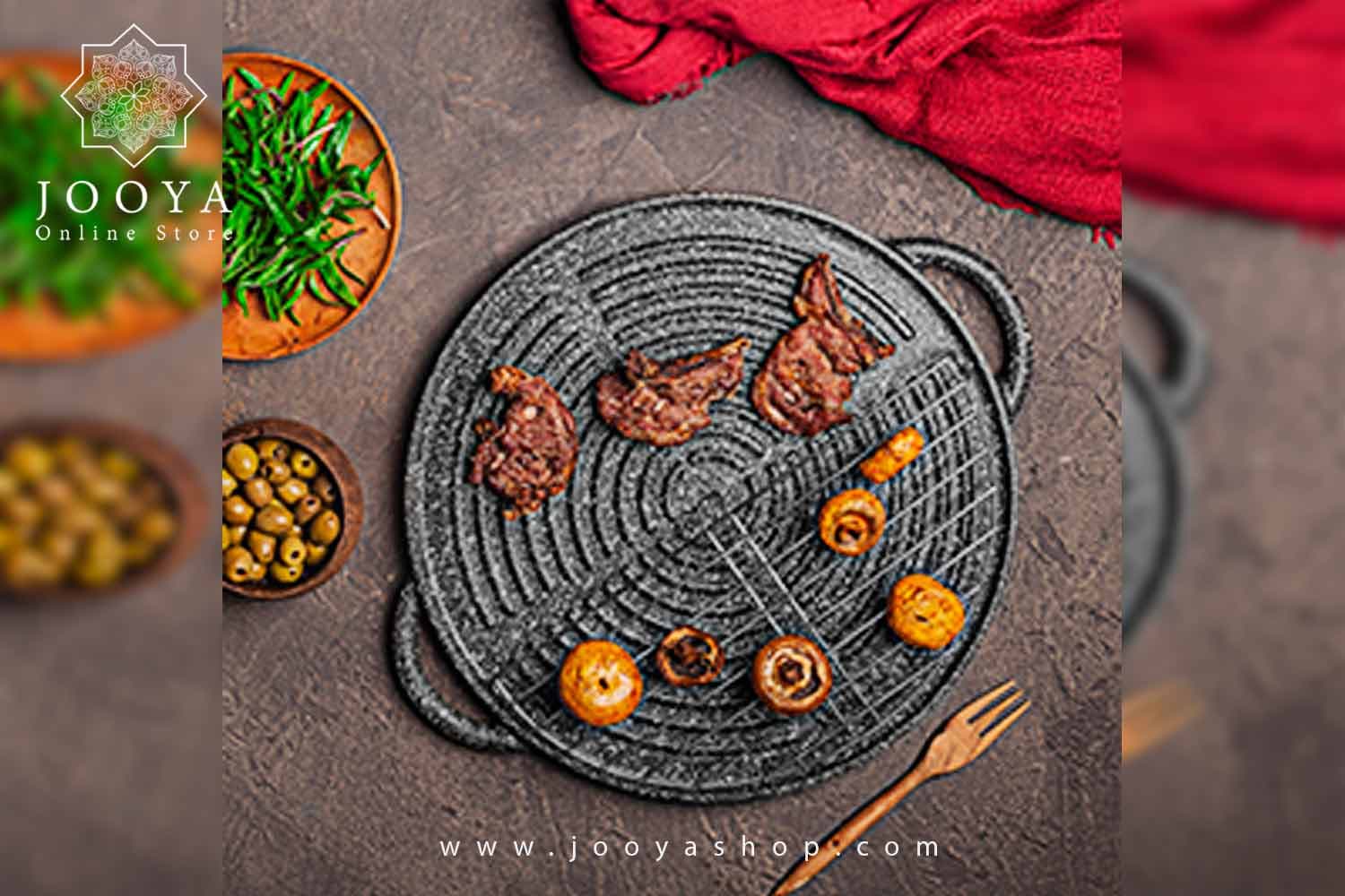 تابه گریل چدن دو طرفه نالینو مدل Daniele (با درب شیشه)