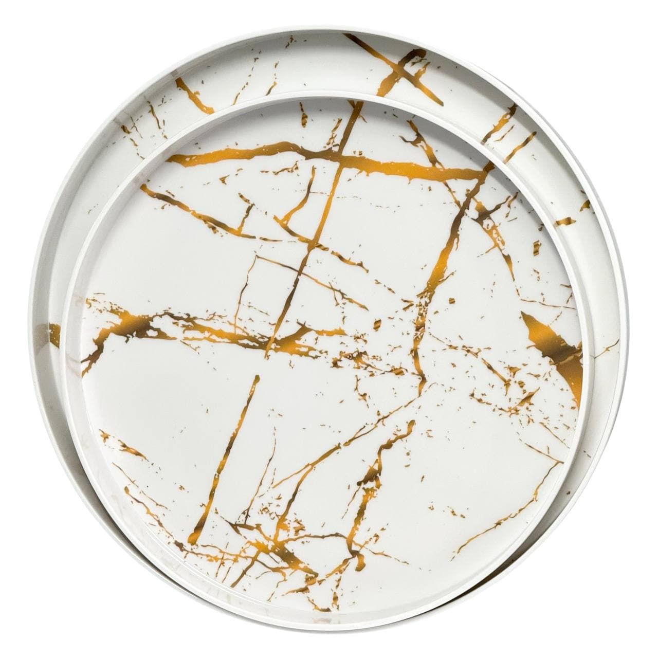 سینی ملامین گرد با نقش طلایی