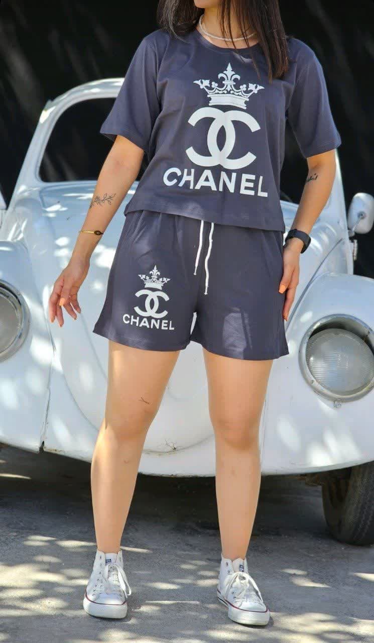 ست کراپ شلوارک CHANEL