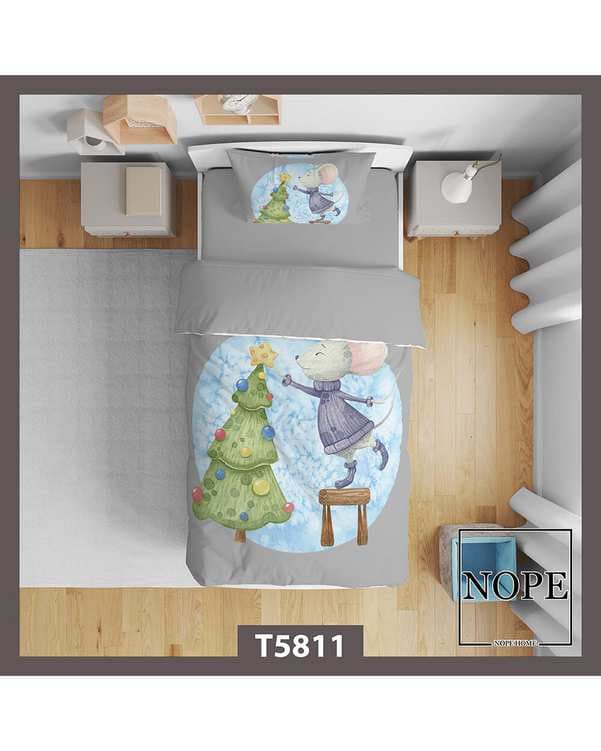 سرویس لحاف روتختی کودک یک نفره 5 تکه نوپه هوم Nopehome طرح خرگوش فانتزی کارتونی کد T5811