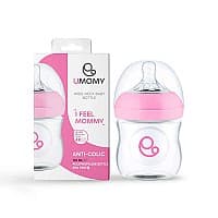 شیشه شیر پلی پروپیلن دهانه عریض یومامی 125 - صورتی