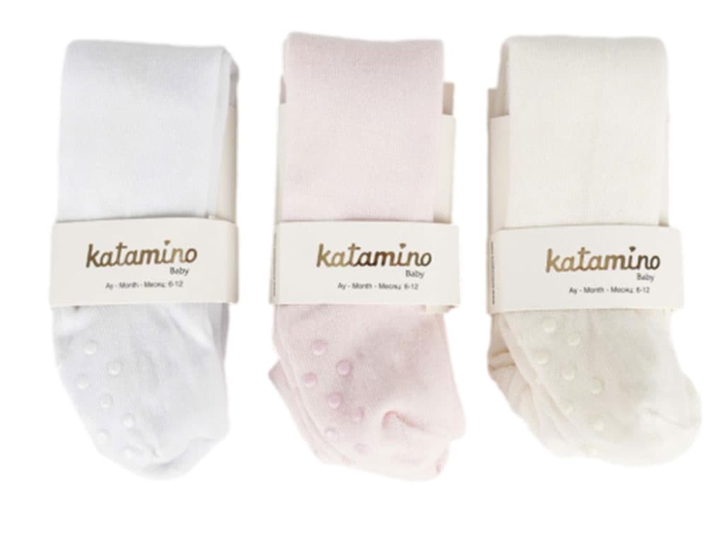 جوراب شلواری استپ دار نوزادی دخترانه 12-6 ماه کاتامینو KATAMINO