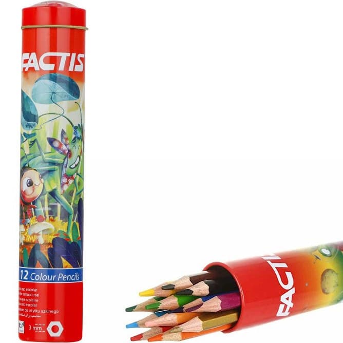 مداد رنگی 12 رنگ لوله ای فکتیس