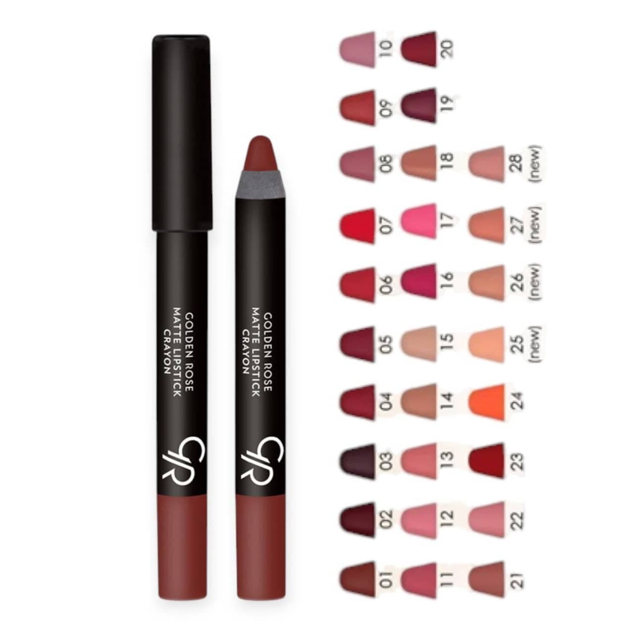 رژ لب مدادی کرایون مات گلدن‌رزGOLDENROSE مدل CRAYON