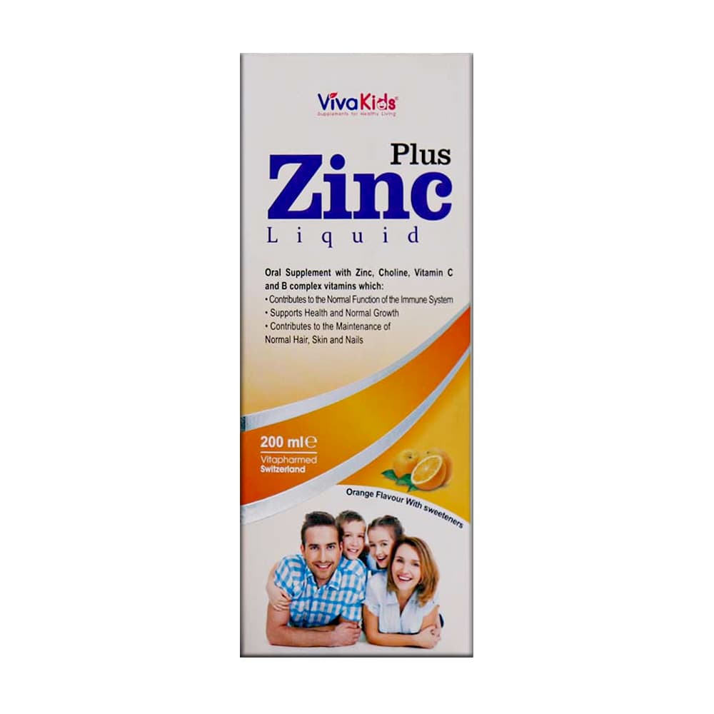 شربت زینک پلاس با طعم پرتقال 200 میل ـ ویواکیدز