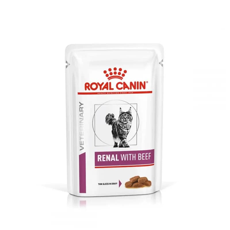 پوچ گربه رنال رویال کنین با طعم گوشت گاو وزن ۸۵ گرم