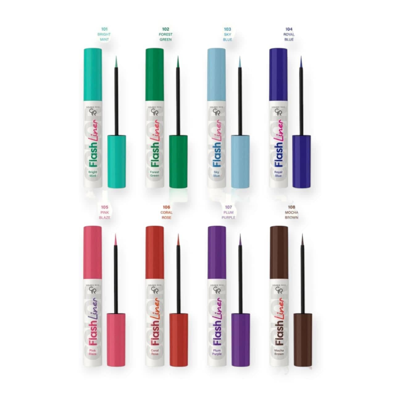 خط چشم رنگی فلش لش گلدن‌رزGOLDENROSE همه شماره + رنگ های جدید