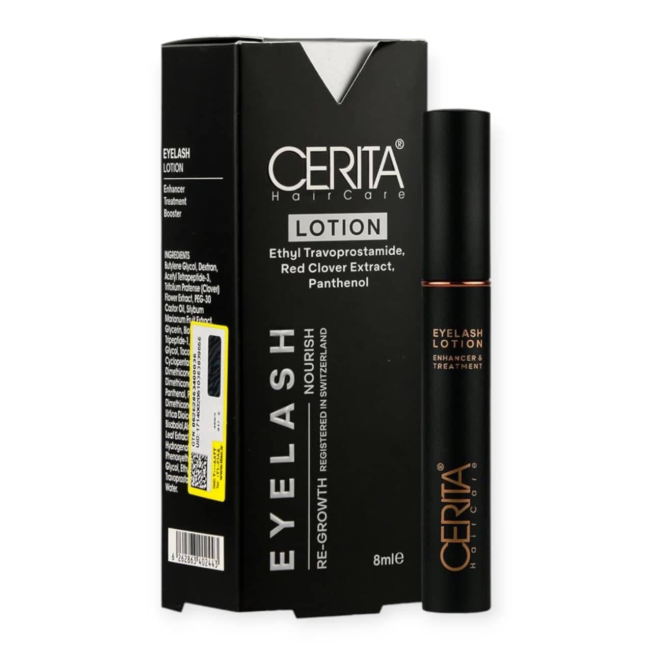 محلول تقویت کننده مژه سریتا CERITA سری جدید مدل لوشن LOTION حجم 8 میلی لیتر