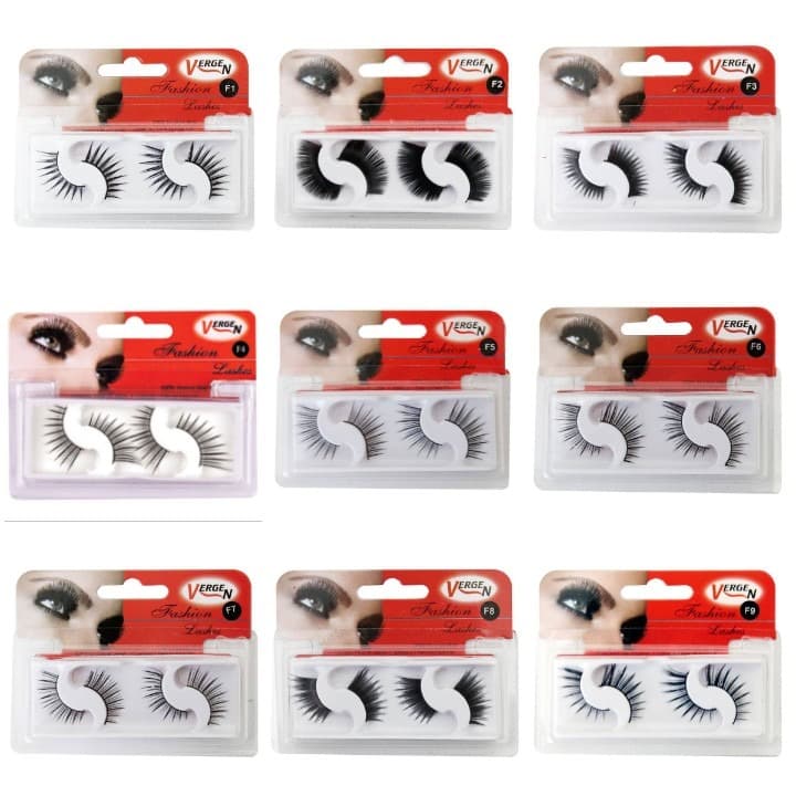 مژه مصنوعی نیمه ورژن VERGEN مدل E105 دو جفتی سری F در ۹ شماره