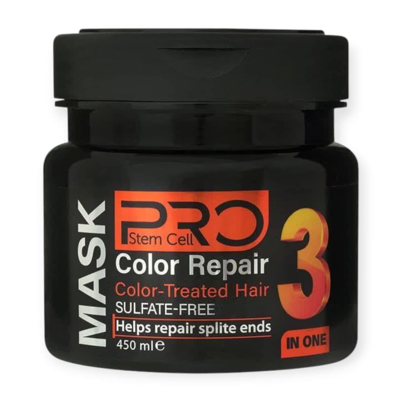 ماسک مو فاقد سولفات پرو استم سل (نارنجی) PRO Stem Cell مدل 3in1 مخصوص موهای رنگ و هایلایت شده حجم 450 میل