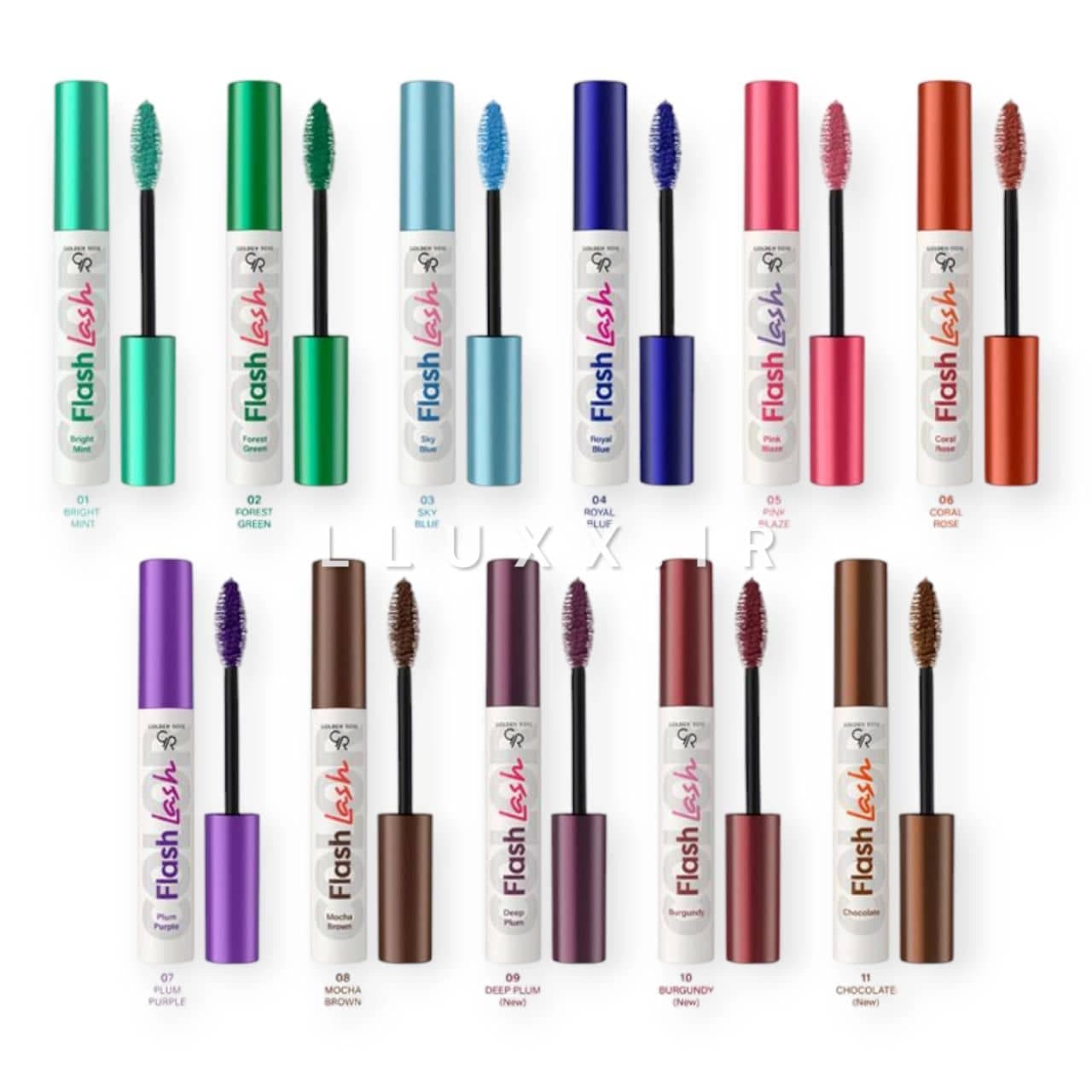 ریمل رنگی فلش لش گلدن‌رزGOLDENROSE همه شماره ها + رنگ های جدید