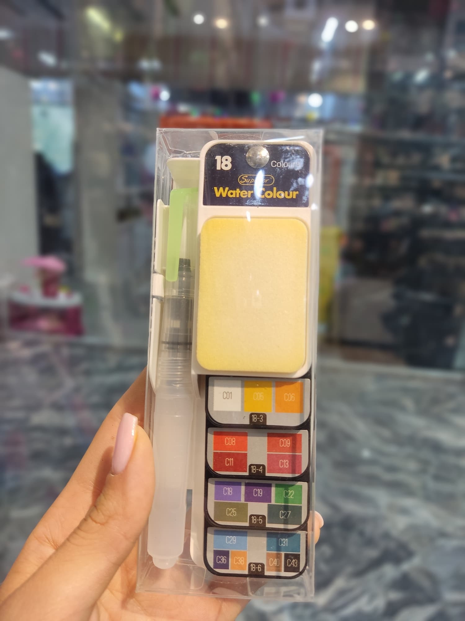 کیت پالت آبرنگ ناخن 18 رنگ سوپریور Water Colour Superior