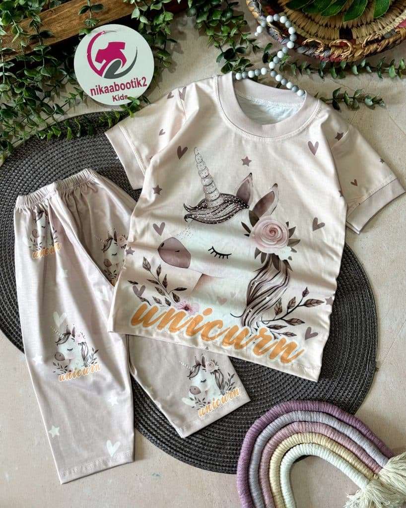 تیشرت شلوارک یونیکورن نگینی