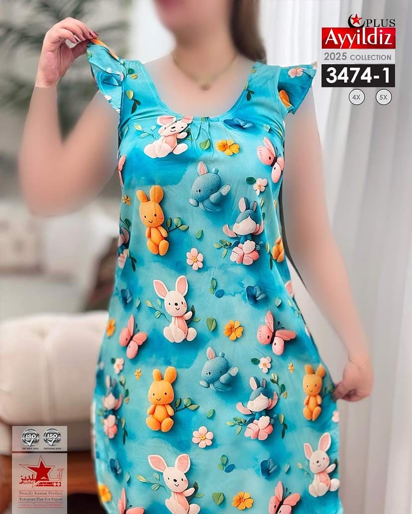 تونیک نخی سه بعدی زنانه سایز بزرگ کد ٣۴٧۴