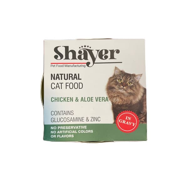 کنسرو نچرال گربه شایر طعم مرغ و آلوئه ورا Shayer natural with chicken & aloe vera وزن ۱۱۰ گرم