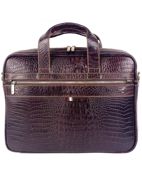 کیف اداری قهوه ای چرم بارز Charm Barez مدل DL74.KO