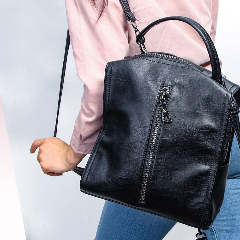 کوله پشتی زنانه چرم دخترانه دستی دوشی برند onyx ادرای دانشجویی وارداتی سه کاره