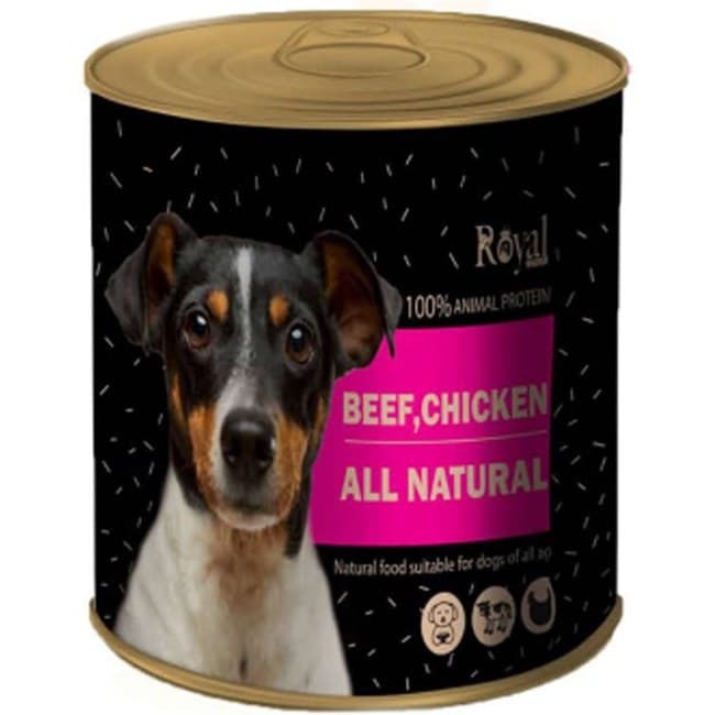 کنسرو پته مخصوص سگ رویال کوکو با طعم گوشت گوساله و مرغ وزن 800 گرم